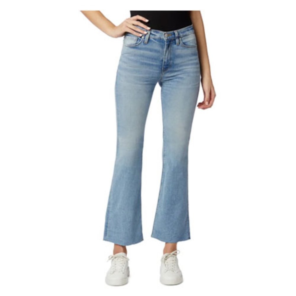 Hudson Jeans Barbara High Waist Raw Hem Crop Bootcut Jeans